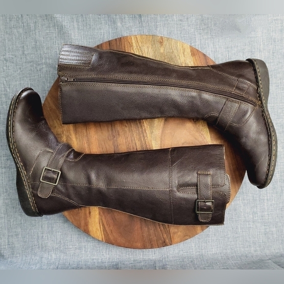 CABELAS Pebbled Leather Tall Knee Riding Boot Brown Sz 8.0 (fits more like 7.0) - Picture 3 of 11